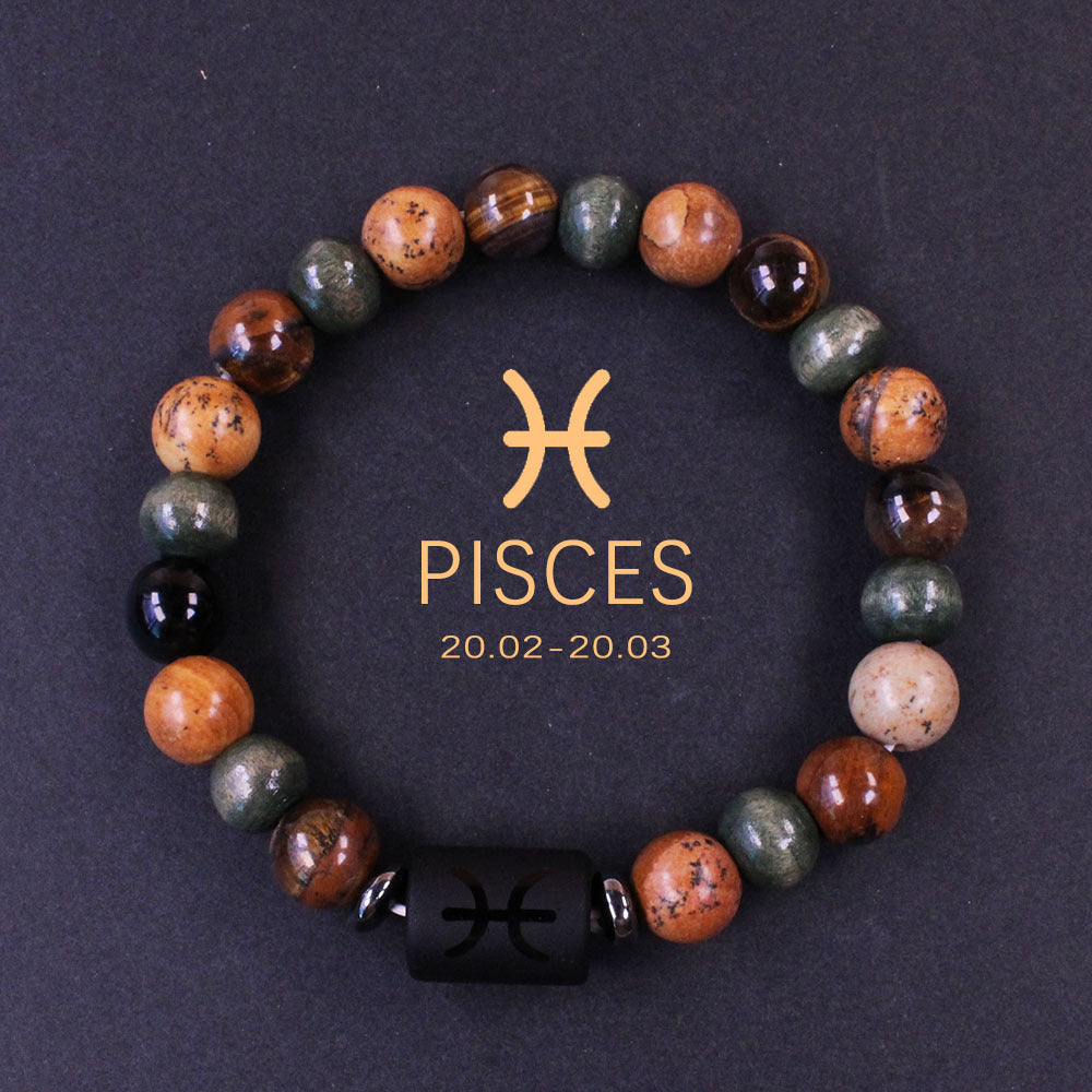 Twelve Constellations Bracelet Beaded Natural Stone Bracelet Universe Space Eight Planets Stone Picture Stone
