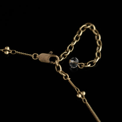 Vintage Fashion Personality Temperament Retro Gold Distressed Women's Natural Stone Simple Long Necklace