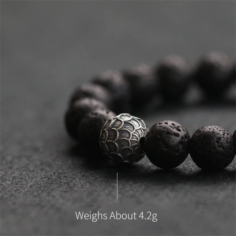 Men's Black Stone Volcanic Stone Jewelry Handheld Bracelet Fortune Bracelet
