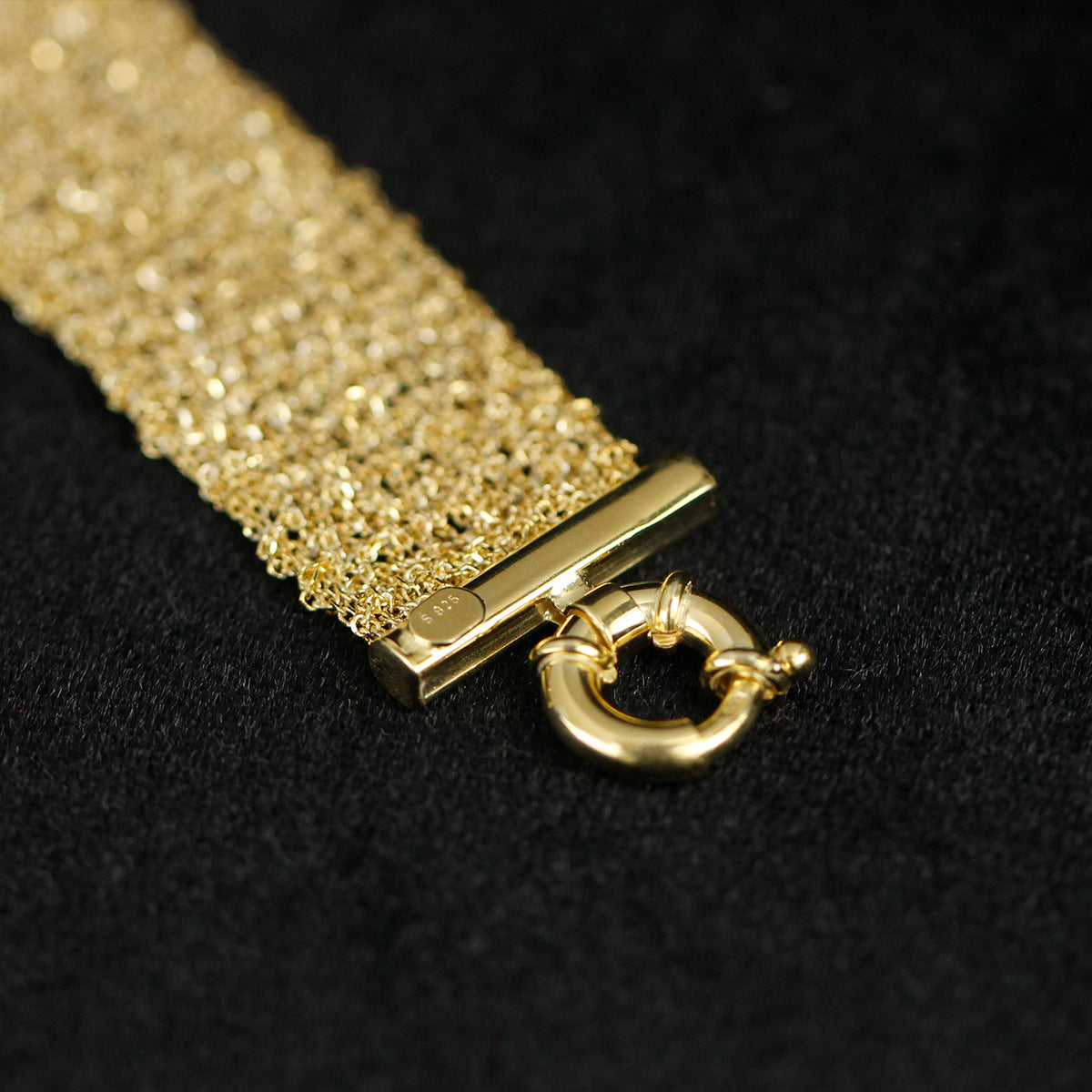 Sterling Silver Cross-Woven Mesh Bracelet | Gold Tone Bracelet BR07 Bracelet