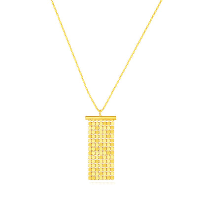 Sterling Silver Sequin Tassel Pendant Necklace | Necklace NK09