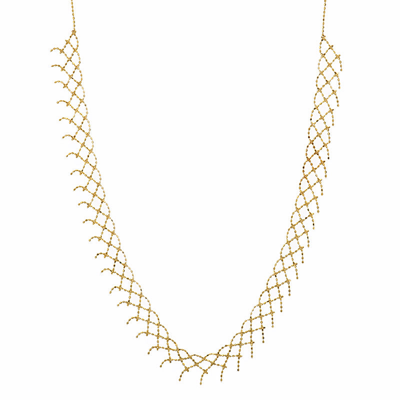 S925 Sterling Silver Lace Fringe Necklace | Adjustable Necklace NK10