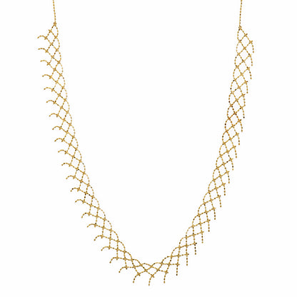 S925 Sterling Silver Lace Fringe Necklace | Adjustable Necklace NK10