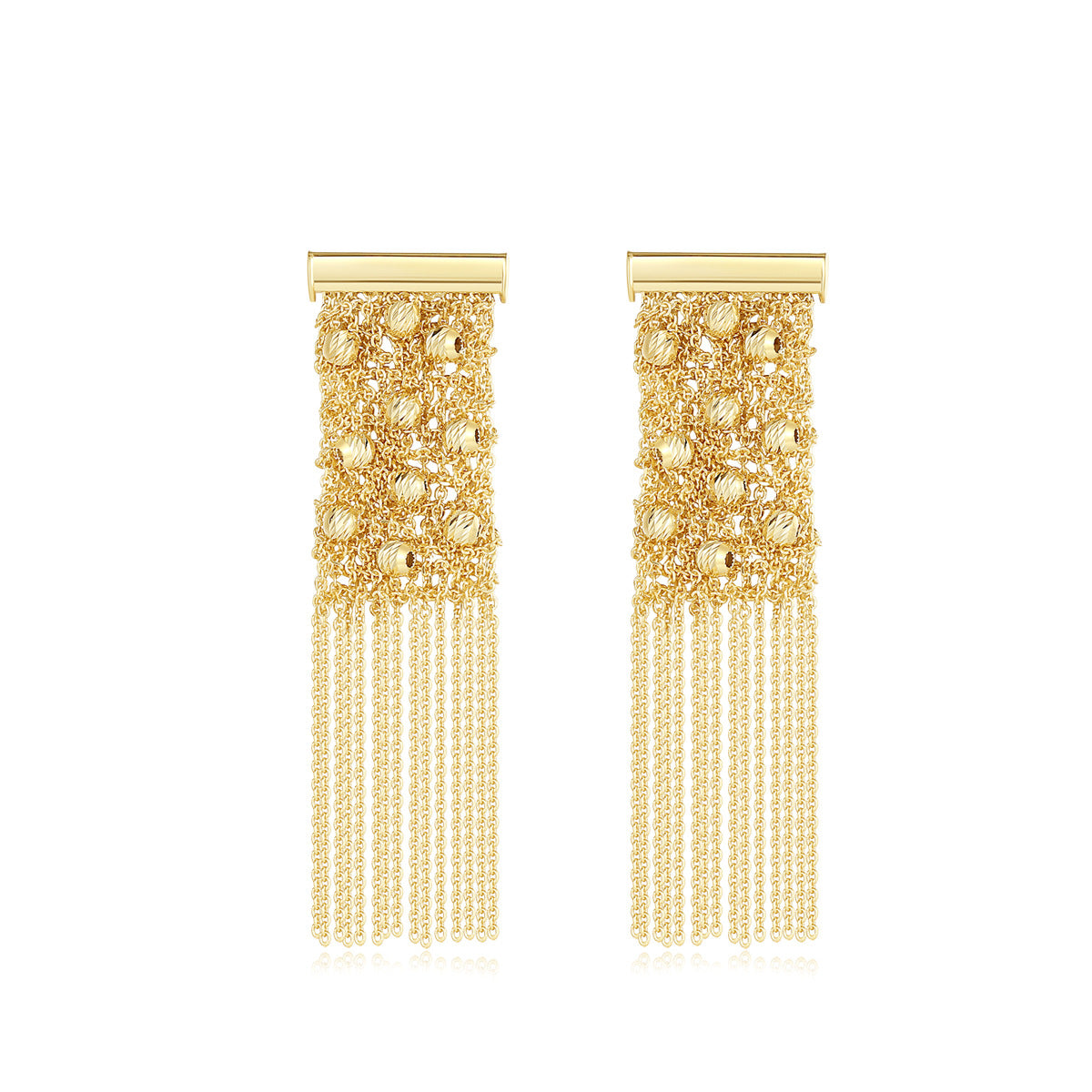 Sterling Silver Woven Bead Tassel Earrings | Drop Earrings ER05 Earring