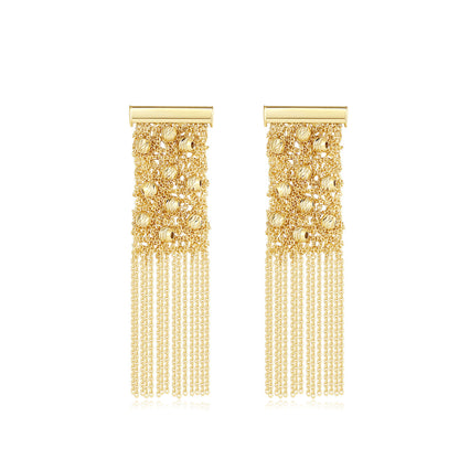 Sterling Silver Woven Bead Tassel Earrings | Drop Earrings ER05 Earring
