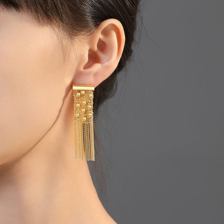 Sterling Silver Woven Bead Tassel Earrings | Drop Earrings ER05 Earring