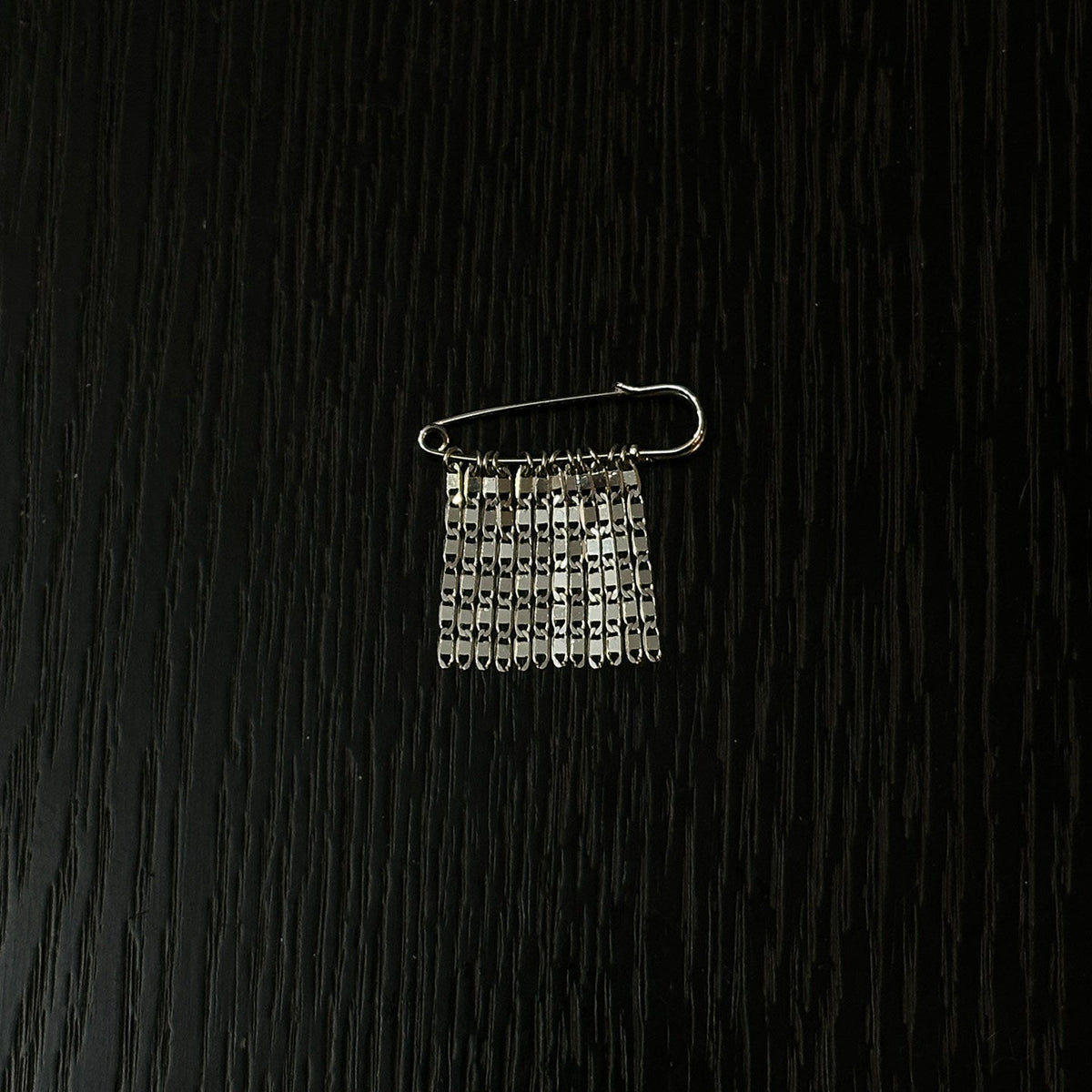 Shimmer Silver Tassel Safety Pin Brooch | Handcrafted | PN02 Brooch