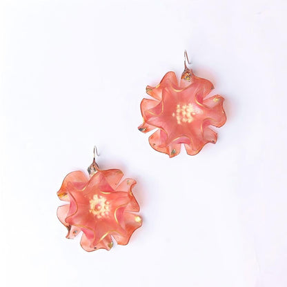 Devoted | Sculptural Leather Flower Earrings E04