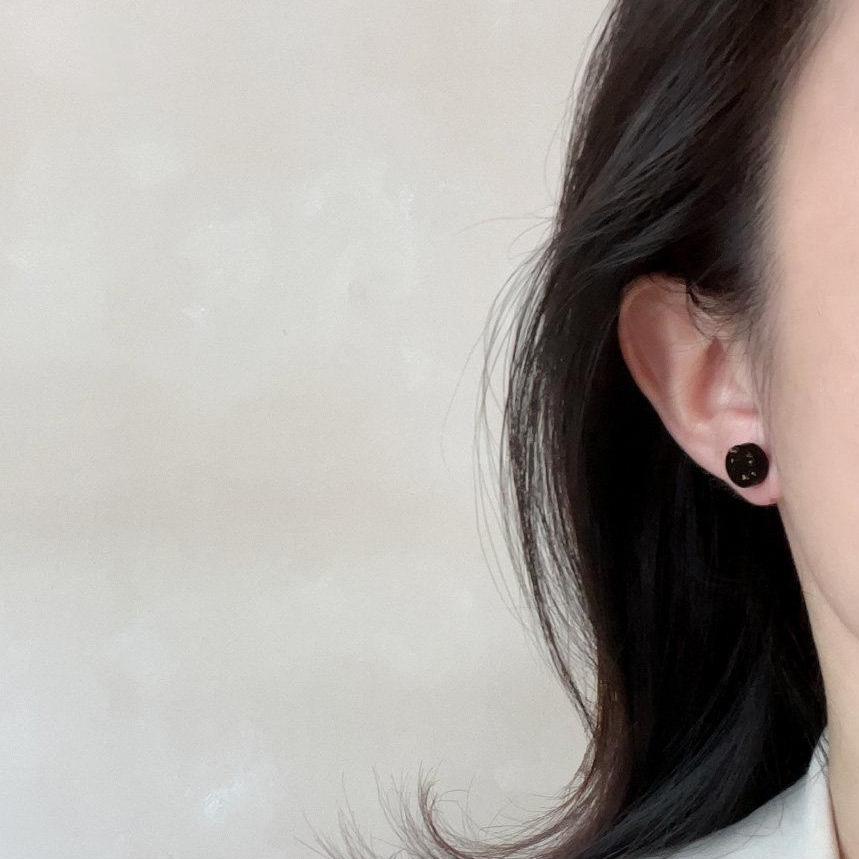 Moon Phase Ceramic Studs | 5-Piece Gold Leaf Set 003 Earring