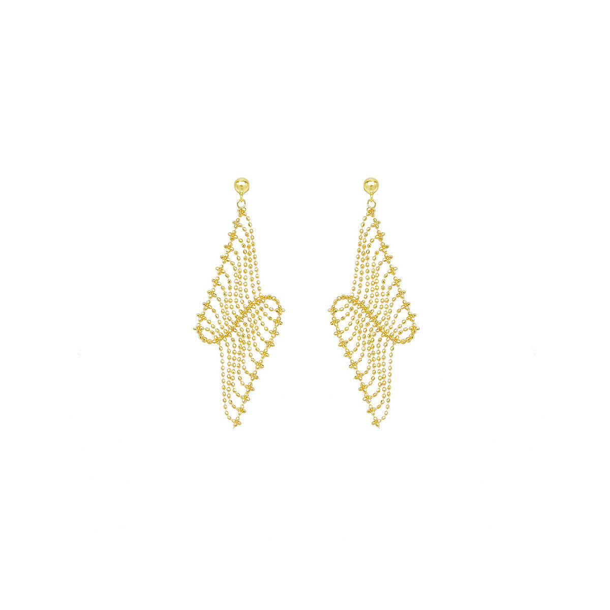 Sterling Silver Lace Mesh Drop Earrings | Tassel Earrings ER06 Earring