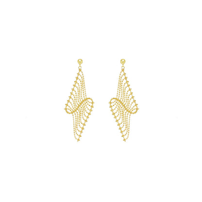 Sterling Silver Lace Mesh Drop Earrings | Tassel Earrings ER06 Earring