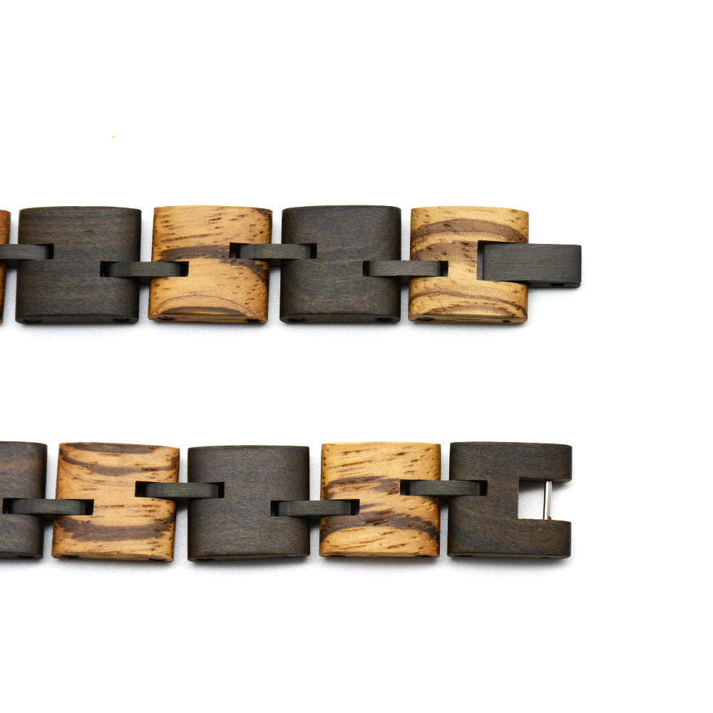 Sandalwood Bracelet | Vintage Stainless Steel & Natural Wood Bracelet