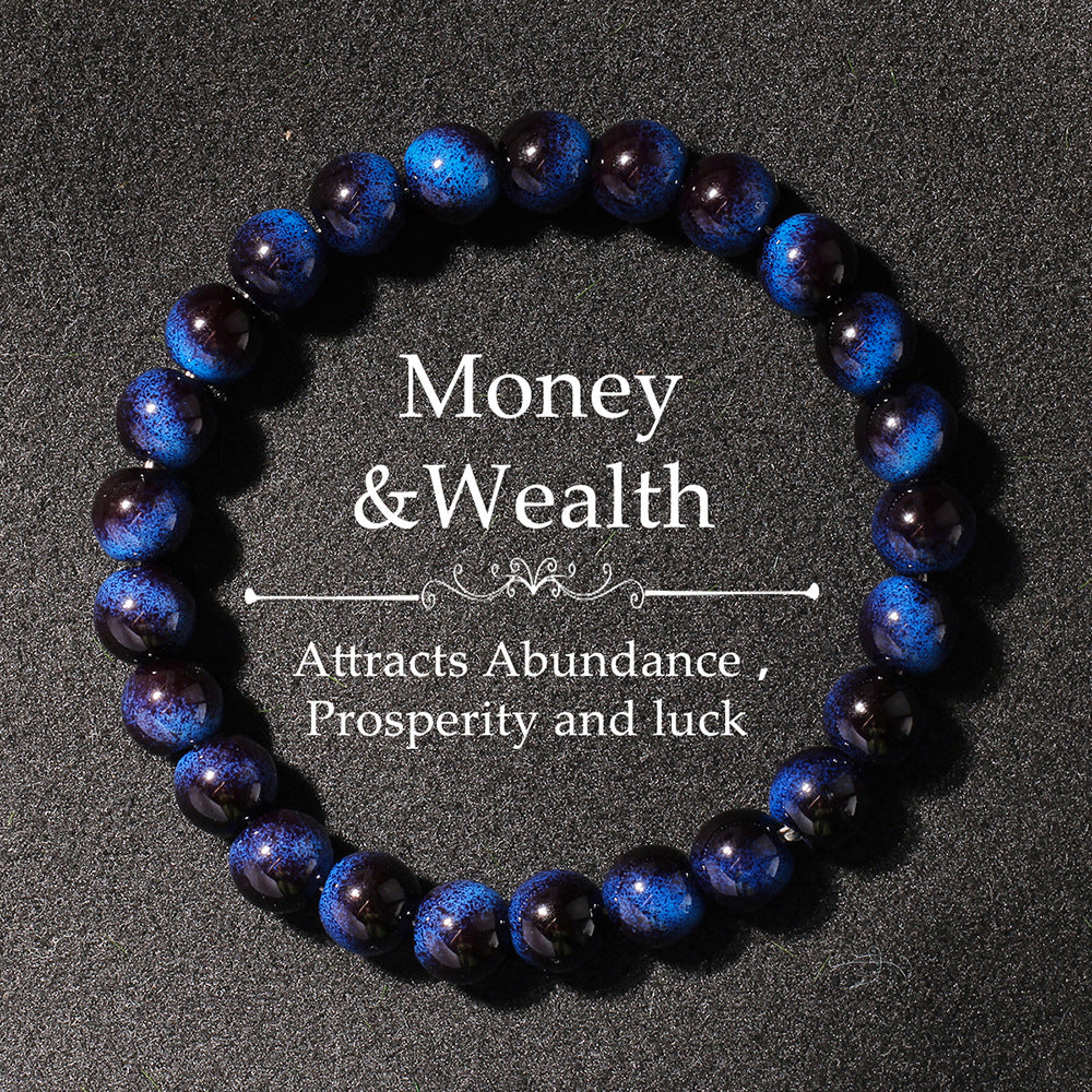 Glass Bracelet Imitation Tiger Eye Unisex Crystal Bracelet