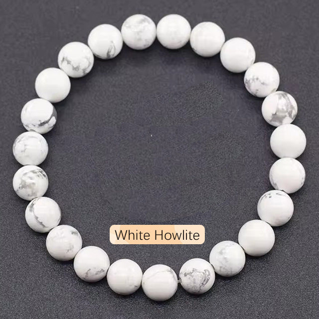 Crystal Bracelet Beads Natural Stone Bracelet Unisex Solid Color Simple Versatile Natural Stone Beads