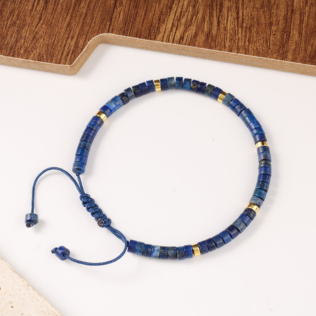 Adjustable Handmade Woven Bracelet Natural Stone Bohemian Colorful Aventurine Purple Braided Bracelet