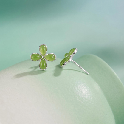 Four Seasons Joy | Jade Four-Leaf Stud Earrings SJ01 Earring