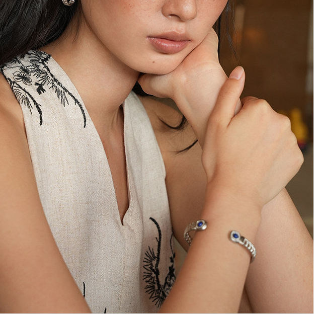 Still & Continuous | Lapis Lazuli Palm Branch Cuff Bracelet B05