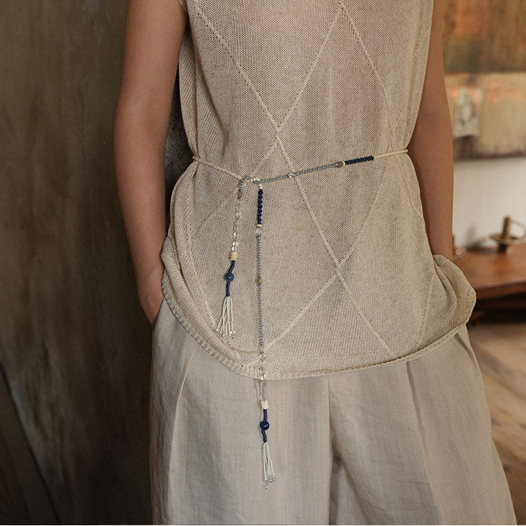 Clear Mind | Natural Stone Beaded Long Necklace N04