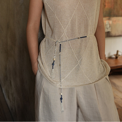 Clear Mind | Natural Stone Beaded Long Necklace N04