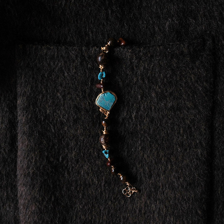 Moon Between Pines | Natural Turquoise Beaded Bracelet B02