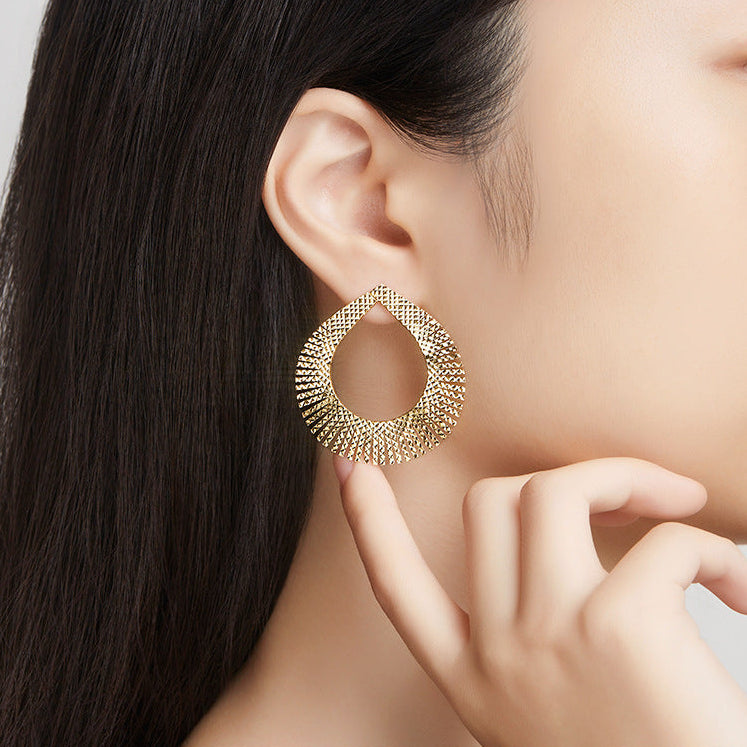 S925 Sterling Silver Ice-Flower Teardrop Earrings | Statement Earrings ER08