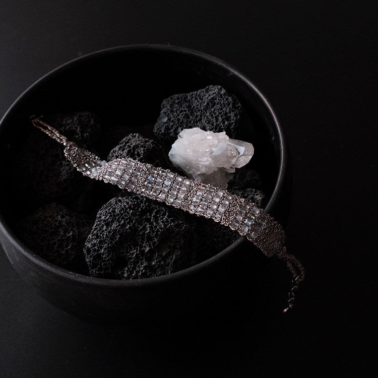 Between the Clouds | Handwoven Crystal Beaded Bracelet B03