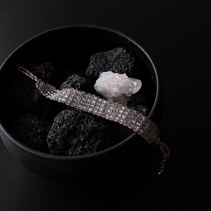 Between the Clouds | Handwoven Crystal Beaded Bracelet B03