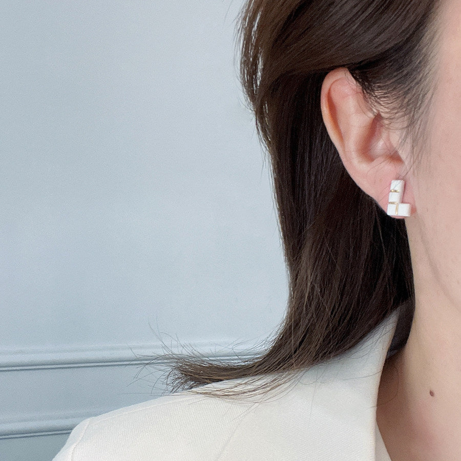 Ross Ceramic Block Earrings | Geometric Earrings ER17