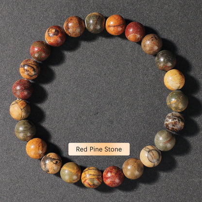 Crystal Bracelet Beads Natural Stone Bracelet Unisex Solid Color Simple Versatile Natural Stone Beads