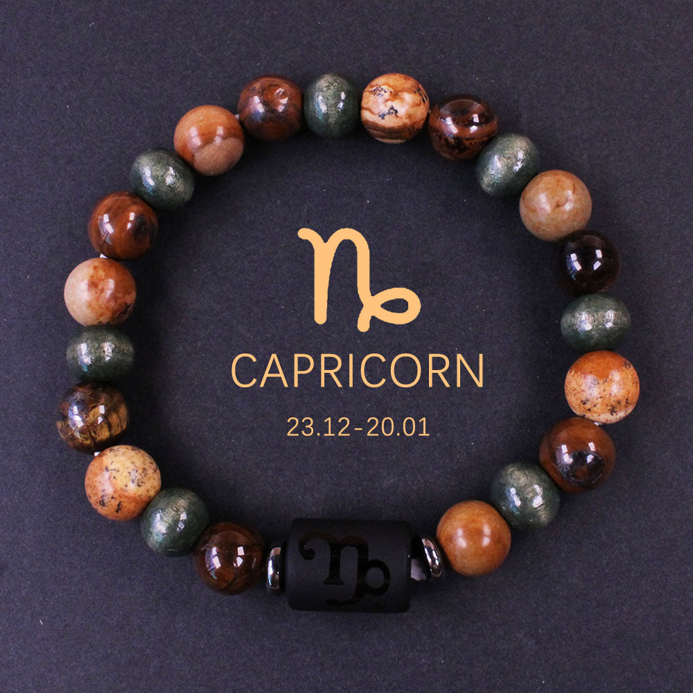 Twelve Constellations Bracelet Beaded Natural Stone Bracelet Universe Space Eight Planets Stone Picture Stone