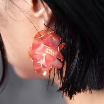Devoted | Sculptural Leather Flower Earrings E04