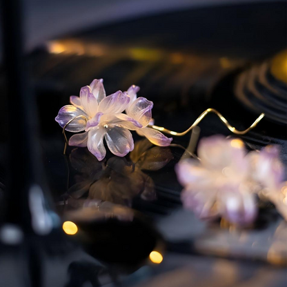 Wisteria | Sculptural Leather Flower Earrings E02