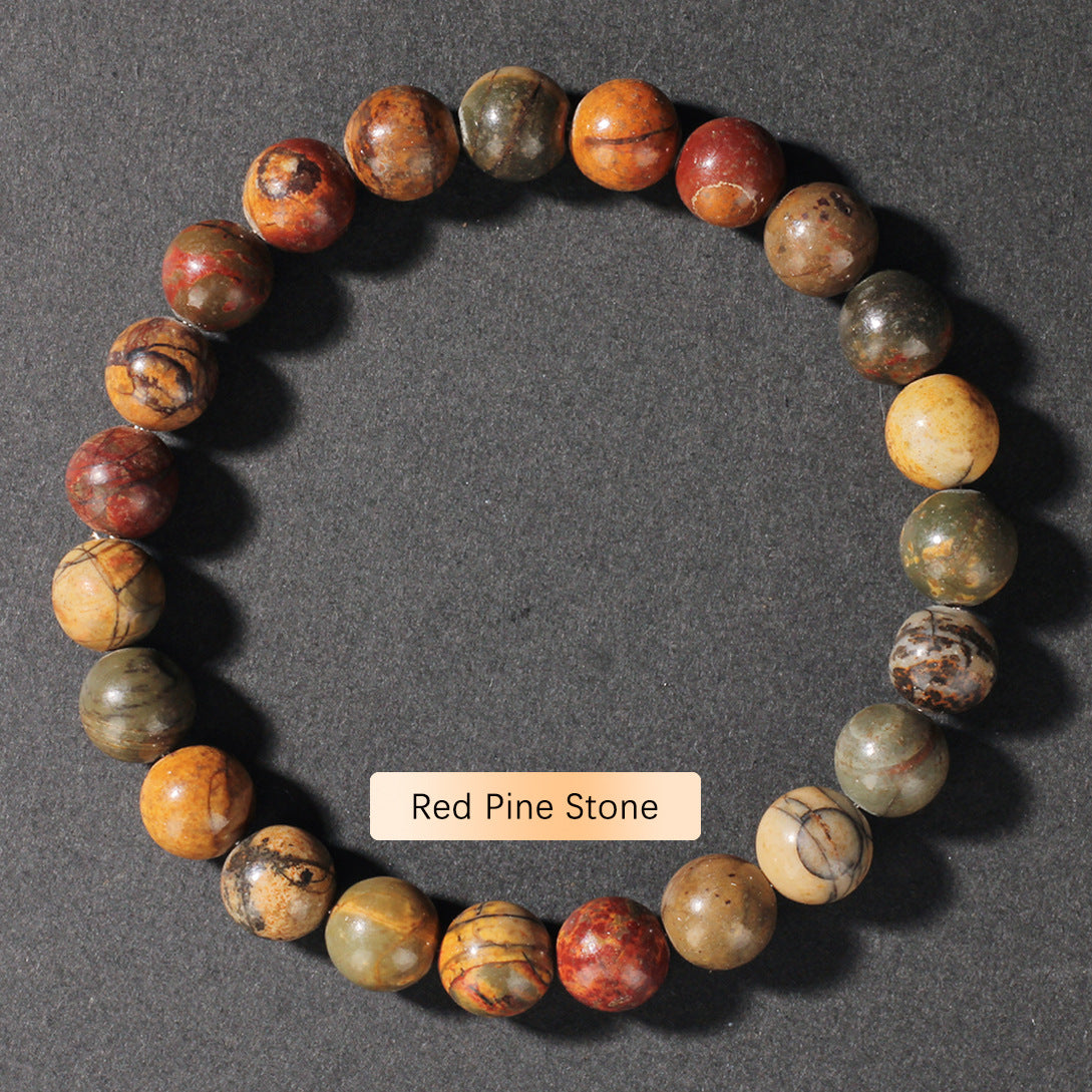 Crystal Bracelet Beads Natural Stone Bracelet Unisex Solid Color Simple Versatile Natural Stone Beads