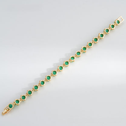 Jadeite Dry Green Round Bracelet Yang Green Jade Bracelet