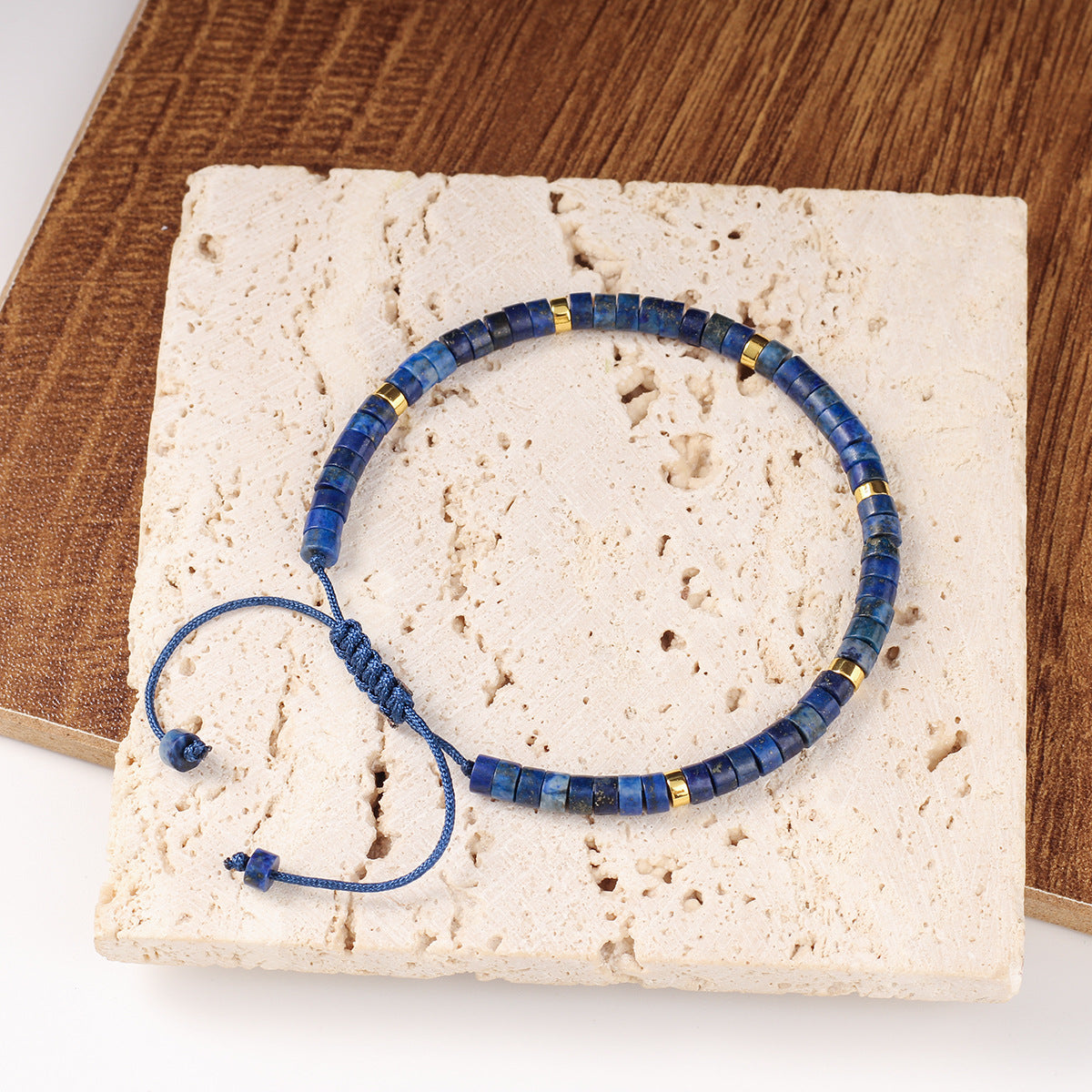 Adjustable Handmade Woven Bracelet Natural Stone Bohemian Colorful Aventurine Purple Braided Bracelet