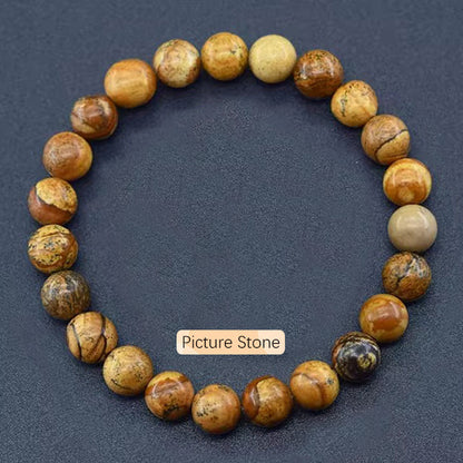Crystal Bracelet Beads Natural Stone Bracelet Unisex Solid Color Simple Versatile Natural Stone Beads