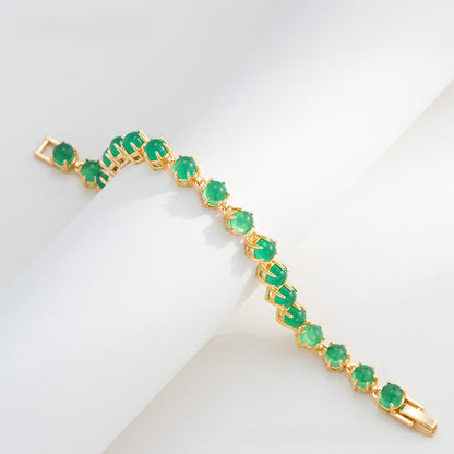 Jadeite Dry Green Round Bracelet Yang Green Jade Bracelet