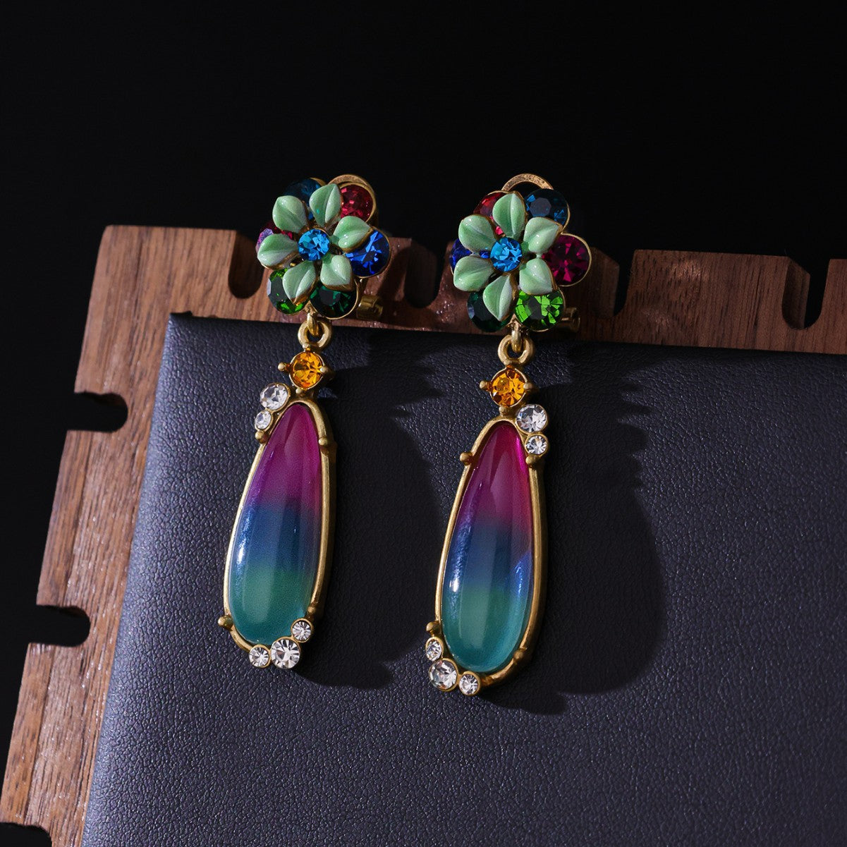 Palace Style Flower Necklace Vintage Set Antique Enamel Painted Bracelet