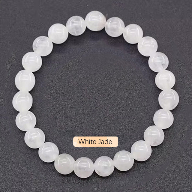 Crystal Bracelet Beads Natural Stone Bracelet Unisex Solid Color Simple Versatile Natural Stone Beads