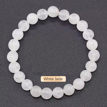 Crystal Bracelet Beads Natural Stone Bracelet Unisex Solid Color Simple Versatile Natural Stone Beads