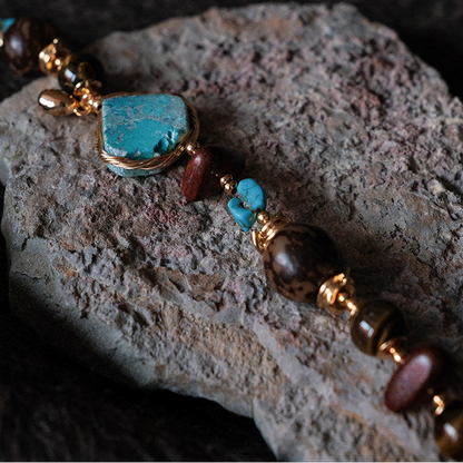 Moon Between Pines | Natural Turquoise Beaded Bracelet B02