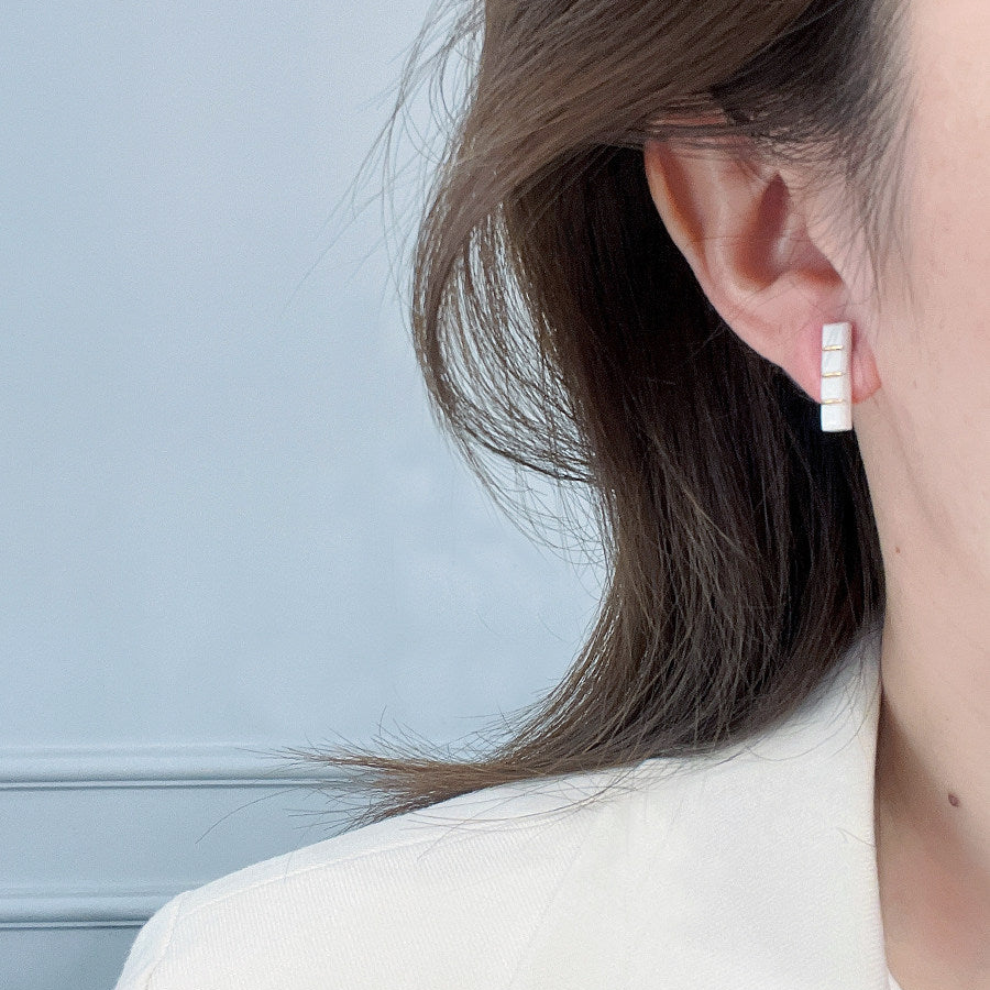 Ross Ceramic Block Earrings | Geometric Earrings ER17