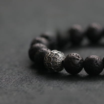 Men's Black Stone Volcanic Stone Jewelry Handheld Bracelet Fortune Bracelet