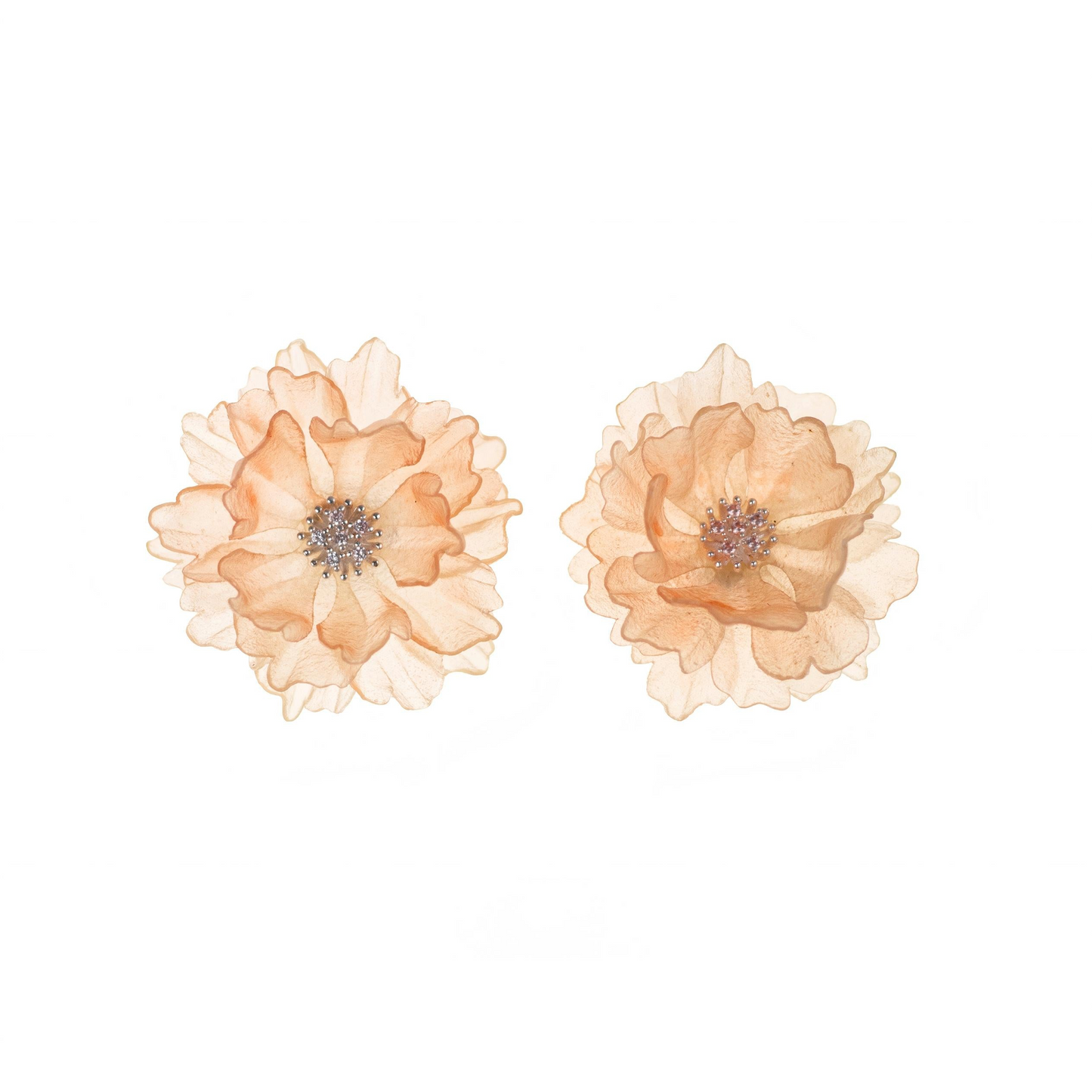 Ablaze | Sculptural Leather Peony Earrings E02