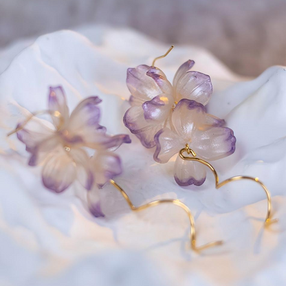 Wisteria | Sculptural Leather Flower Earrings E02