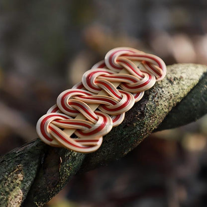 Bamboo Weave Hair Clip & Brooch | Intangible Heritage | BW01 Red & Natural Brooch