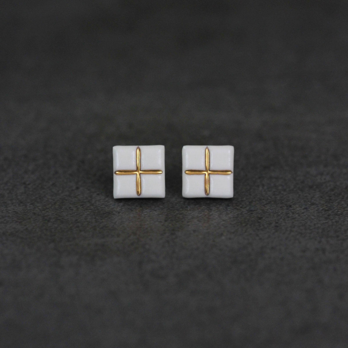 Ross Ceramic Block Earrings | Geometric Earrings ER17