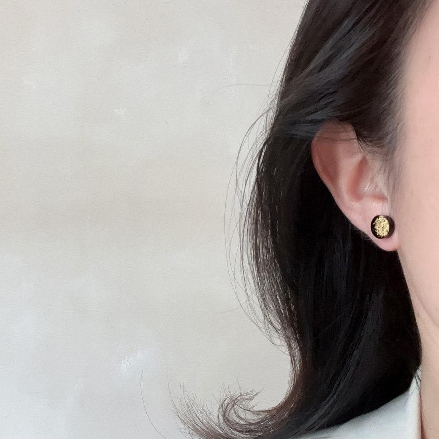 Moon Phase Ceramic Studs | 5-Piece Gold Leaf Set 003 Earring