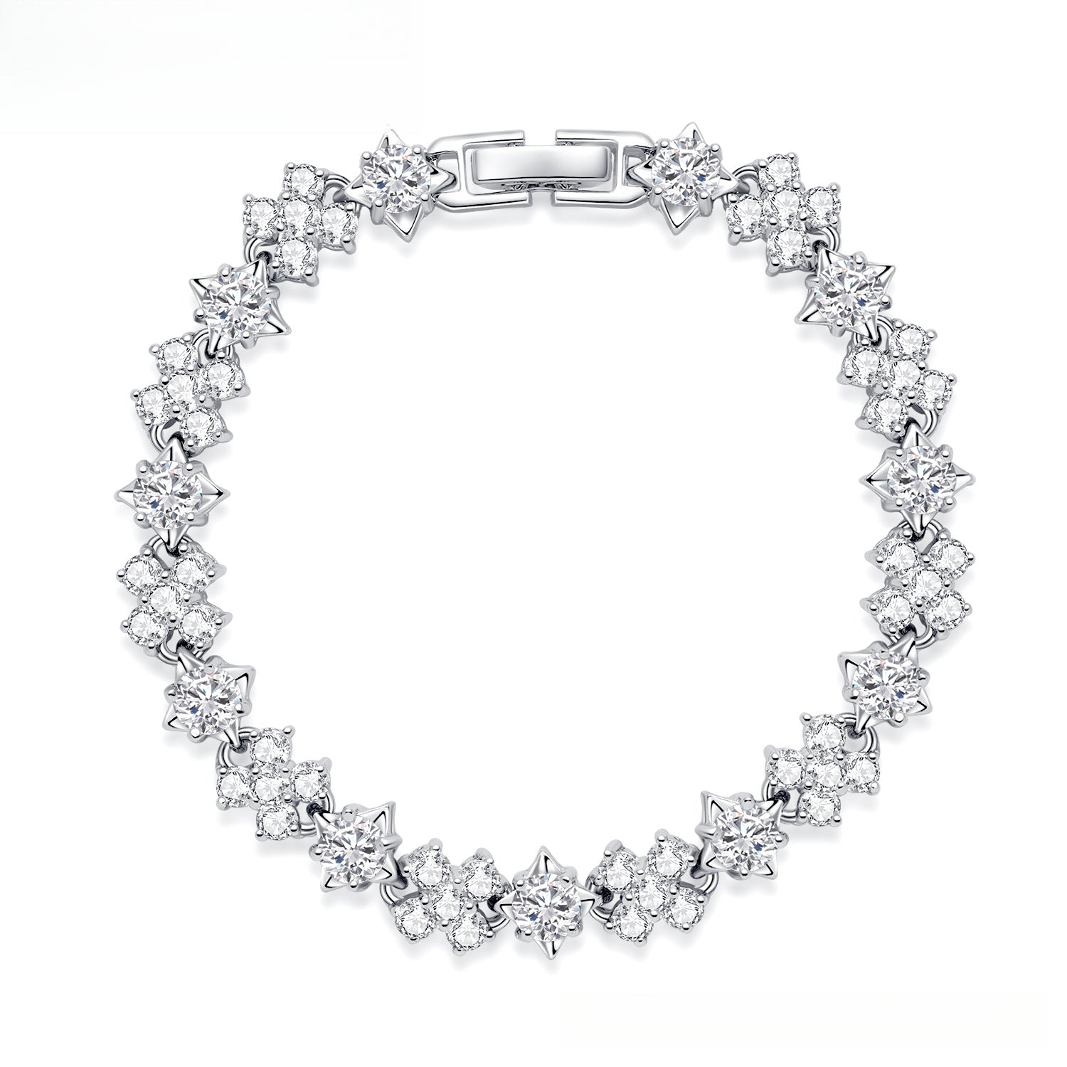 Gorgeous Dinner Bracelet Jewelry Red and White Zircon Inlaid Bracelet