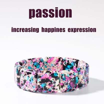 Square Natural Stone Hand-Strung Colorful Bracelet Beach Vacation Bohemian Bracelet Turquoise